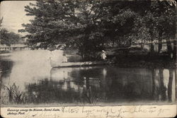 Canoeing among the Islands, Sunset Lake Asbury Park, NJ Postcard Postcard