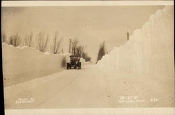 Driving on a Plowed Road Gaylord, MI Postcard Postcard