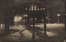 Main Street at Night After a Snowstorm Seasons Postcard Postcard