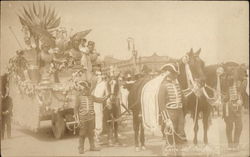 Horse-Drawn Float in Parade Postcard