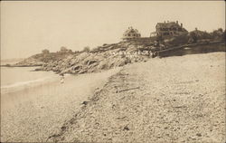 Homes on Rocks Above Beach Massachusetts Postcard Postcard