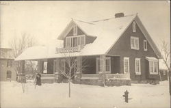 Snow Scene with Large House Postcard