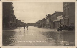 Poyntz Ave Flood, June 1935 Manhattan, KS Postcard Postcard