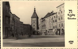 Wels, O.O., Hadlylatz mil Ledererturm Postcard