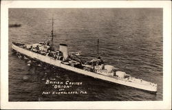 British Cruiser "Orion" off Port Everglades, Fla Postcard