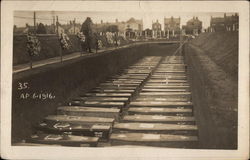 Mass Burial of Coffins April 6 1916 Death Postcard Postcard