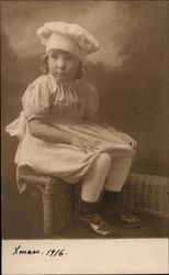 Xmas Portrait of Miriam Grace Fungo, 1916 Postcard