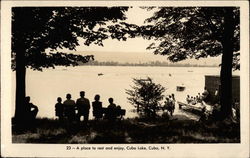 A place to rest and enjoy, Cuba Lake Postcard