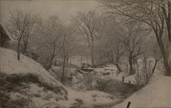 Winter Scene of Stream Postcard