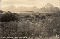 Teton Range over Snake River Valley Idaho Postcard Postcard