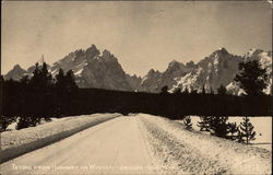 The Tetons from the Highway in Winter Jackson, WY Postcard Postcard