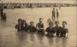 People Bathing at the Beach Postcard