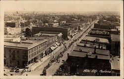 Birds Eye View of Miles City Montana Postcard Postcard