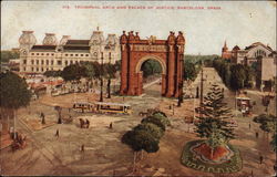 Triumphal Arch and Palace of Justice Barcelona, Spain Postcard Postcard