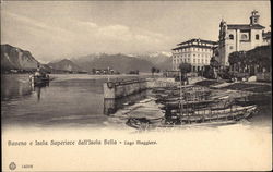 Baveno and Isola Superiore Seen from Isola Bella on Lago Maggiore Italy Postcard Postcard