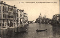 Canal Grande con la Chiesa della Salute e Palazzo Cavalli Venice, Italy Postcard Postcard