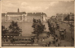 County Hall & Westminster Bridge London, England Postcard Postcard