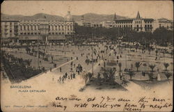 Plaza Cataluna Barcelona, Spain Postcard Postcard