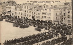 Review of Troops in Wartime, the 123d Infantry Regiment Postcard