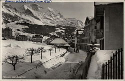 VIew of Town and Jungfrau Wengen, Switzerland Postcard Postcard