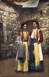 Ladies Model the National Dress of Montenegro Postcard Postcard