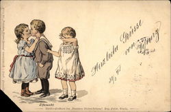 Cordial Greetings from Ygnaz, With Three Children Postcard