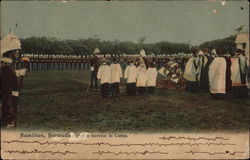 Religious Service in Camp Hamilton, Bermuda Postcard Postcard