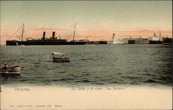 The Bay and the Steamer "La Navarre" Postcard