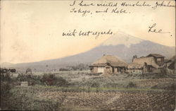 Rural Scene with Mt. Fuji in Background Japan Postcard Postcard