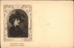 Rembrandt van Rijn - Zelfportret als officier Art Postcard Postcard