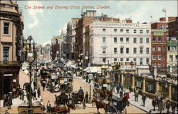 The Strand and Charing Cross Station Postcard