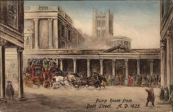 Pump Room from Bath Street A.D. 1825 Postcard