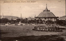 Bandstand and Fountain, People's Park Postcard