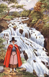 Welsh Maid at Swallow Falls Betws-y-Coed, Wales Postcard Postcard