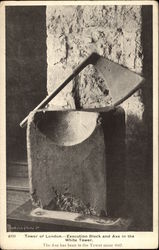 Tower of London - Execution Block and Axe in the White Tower Postcard