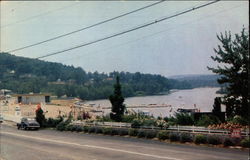 A View of Shore Hills Beach Lake Hopatcong, NJ Postcard Postcard