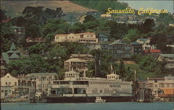 The Trade Fair with Sausalito in the Backgound California Postcard Postcard