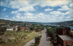 Walter Street & Portage Lake from St. Joseph Hospital Postcard