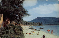 Camp-of-the-Woods Beach on Lake Pleasant in the Adirondack Mountains Postcard