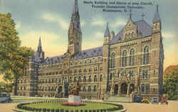 Georgetown Healy Building & Statue of John Carroll Washington, DC Washington DC Postcard Postcard