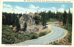 Scene on the South St. Vrain Highway Showing the St. Malo Chapel Postcard