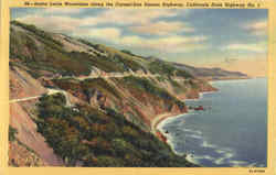 Santa Lucia Mountains along the Carmel-San Simeon Highway California Postcard Postcard