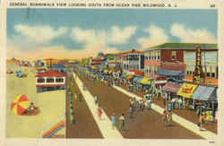 General Boardwalk View Looking South From Ocean Pier Postcard