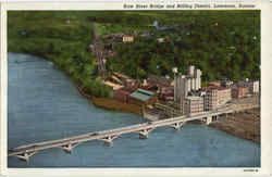 Kaw River Bridge and Milling District Lawrence, KS Postcard Postcard