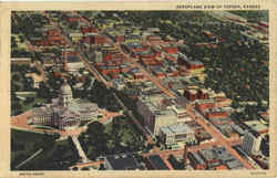 Aeroplane View of Topeka Kansas Postcard Postcard