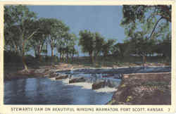 Stewarts Dam On Beautiful Winding Marmaton Postcard