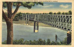 Missouri River Hightway Bridge Leavenworth, KS Postcard Postcard