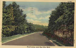 Road Scene Near Bay City Michigan Postcard Postcard