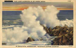 Old Lake Superior In An Angry Mood Keweenaw, MI Postcard Postcard