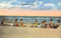 A Tug Of War On The Beach Champion, MI Postcard Postcard